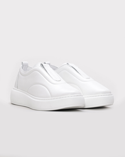 Hakiki Deri Beyaz Kadın Casual Ayakkabı (CW-04)